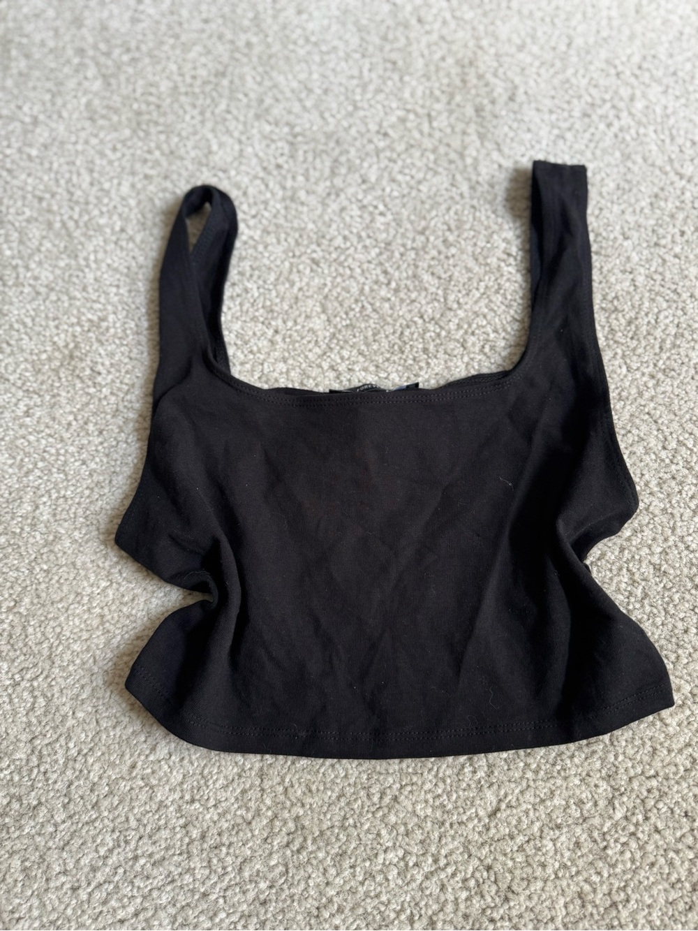 Forever 21 Black Square Neck Crop Tank cropped
